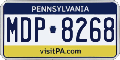 PA license plate MDP8268