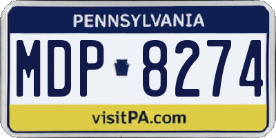PA license plate MDP8274