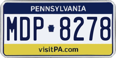 PA license plate MDP8278