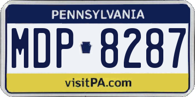 PA license plate MDP8287