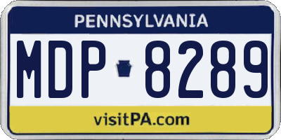 PA license plate MDP8289