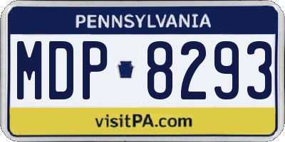 PA license plate MDP8293