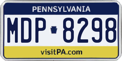 PA license plate MDP8298