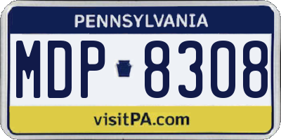 PA license plate MDP8308