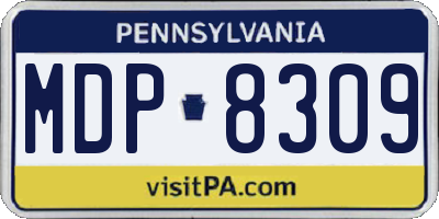 PA license plate MDP8309