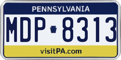 PA license plate MDP8313