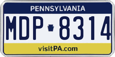 PA license plate MDP8314