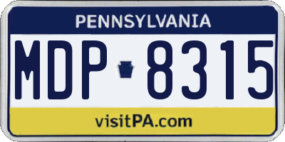 PA license plate MDP8315