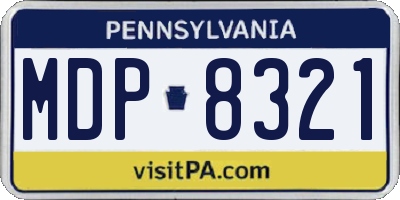 PA license plate MDP8321