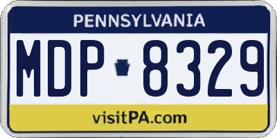 PA license plate MDP8329