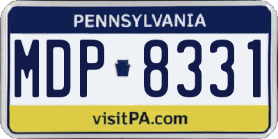 PA license plate MDP8331