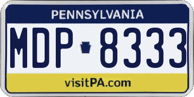 PA license plate MDP8333