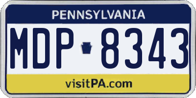 PA license plate MDP8343