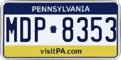 PA license plate MDP8353