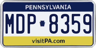 PA license plate MDP8359