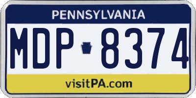 PA license plate MDP8374