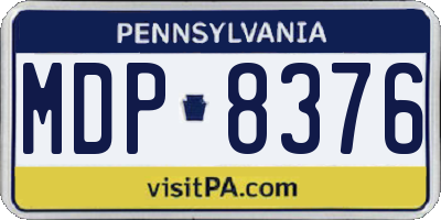 PA license plate MDP8376