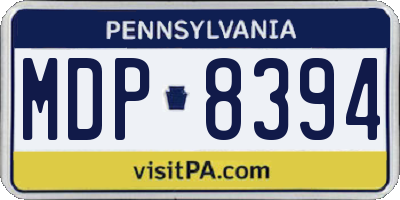 PA license plate MDP8394