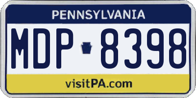 PA license plate MDP8398