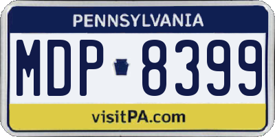 PA license plate MDP8399