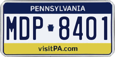 PA license plate MDP8401