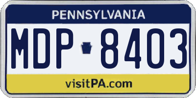 PA license plate MDP8403