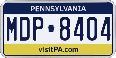PA license plate MDP8404