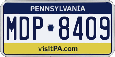 PA license plate MDP8409