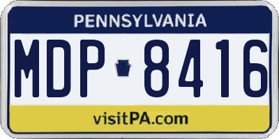 PA license plate MDP8416