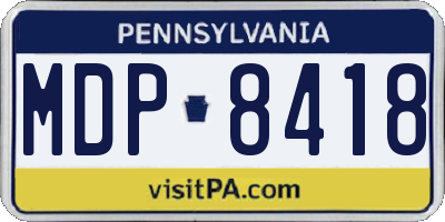 PA license plate MDP8418
