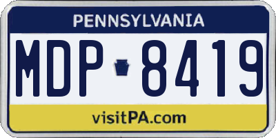 PA license plate MDP8419