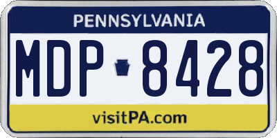 PA license plate MDP8428