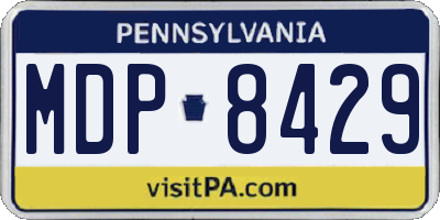 PA license plate MDP8429