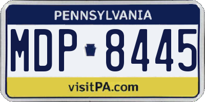PA license plate MDP8445