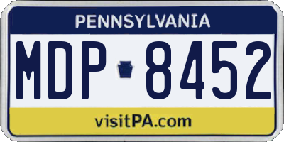 PA license plate MDP8452