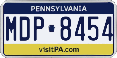 PA license plate MDP8454