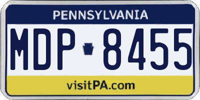 PA license plate MDP8455