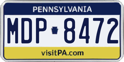 PA license plate MDP8472