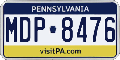 PA license plate MDP8476