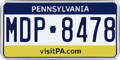 PA license plate MDP8478