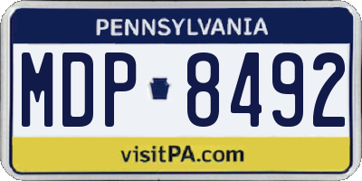PA license plate MDP8492