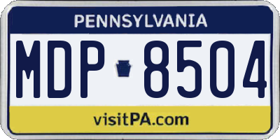PA license plate MDP8504