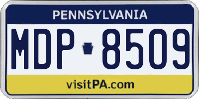 PA license plate MDP8509