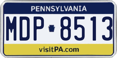 PA license plate MDP8513