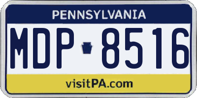 PA license plate MDP8516