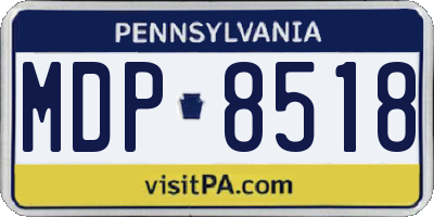 PA license plate MDP8518