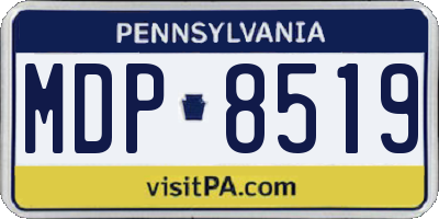PA license plate MDP8519