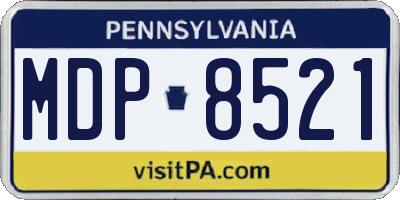 PA license plate MDP8521