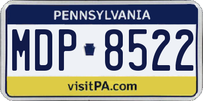 PA license plate MDP8522