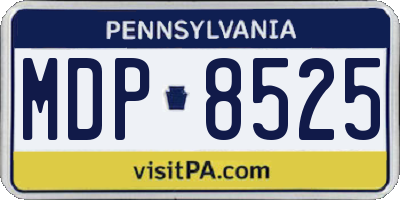 PA license plate MDP8525